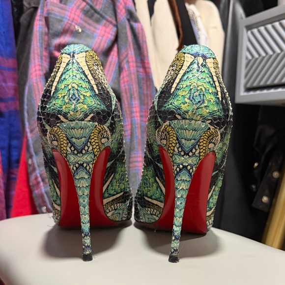 Christian Louboutin Shoes - Iconic CL python skin Exotic Green Patterned Stiletto Heels